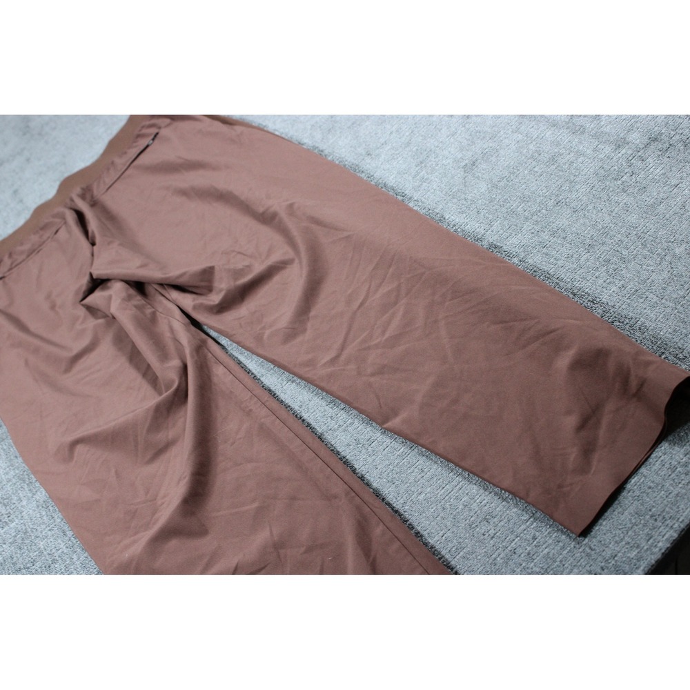 Athleta Brooklyn Ankle Pant 10 Brown Mahogany Tapered Ribbed Waistband Travel